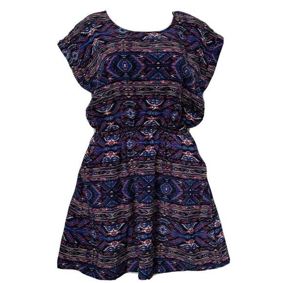 Pink Republic Skater Dress Blue Pullover Pockets L - Picture 1 of 8